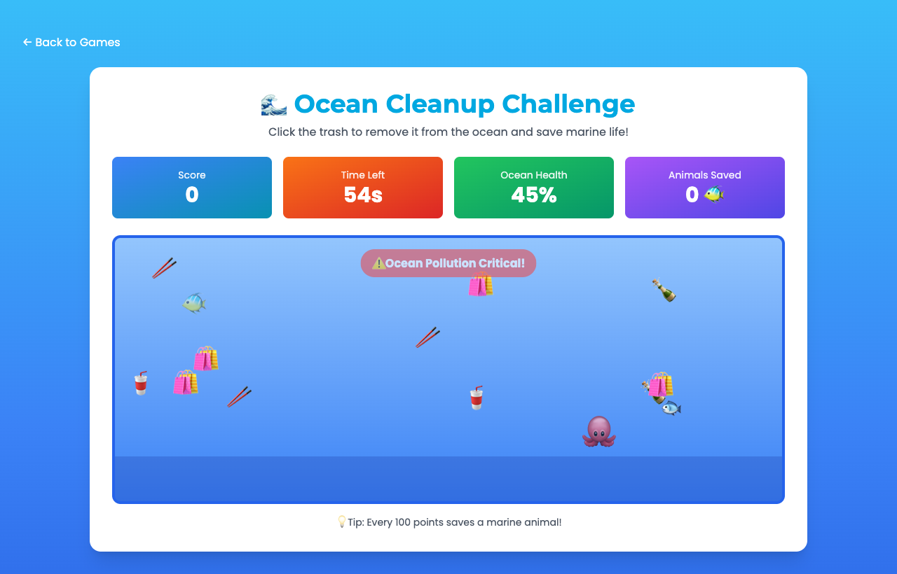 Ocean Cleanup Challenge gameplay screenshot